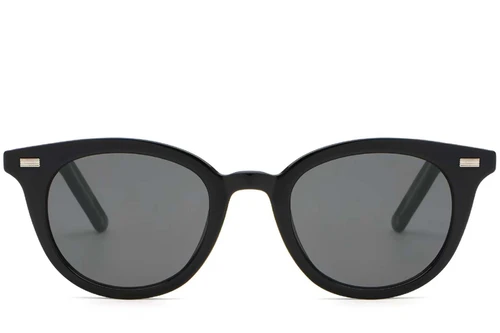 Oval Black Plastic Sunglasses #BS2503-0407