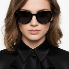 Oval Black Plastic Sunglasses #BS2503-0407