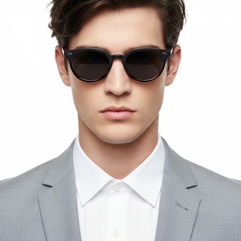 Oval Tortoiseshell Plastic Sunglasses #BS2503-0409