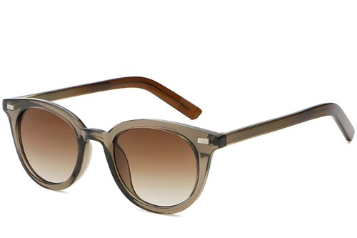 Lunettes de soleil ovales en plastique marron #BS2503-0410