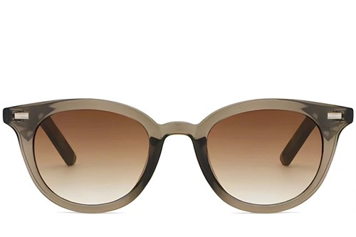 Lunettes de soleil ovales en plastique marron #BS2503-0410