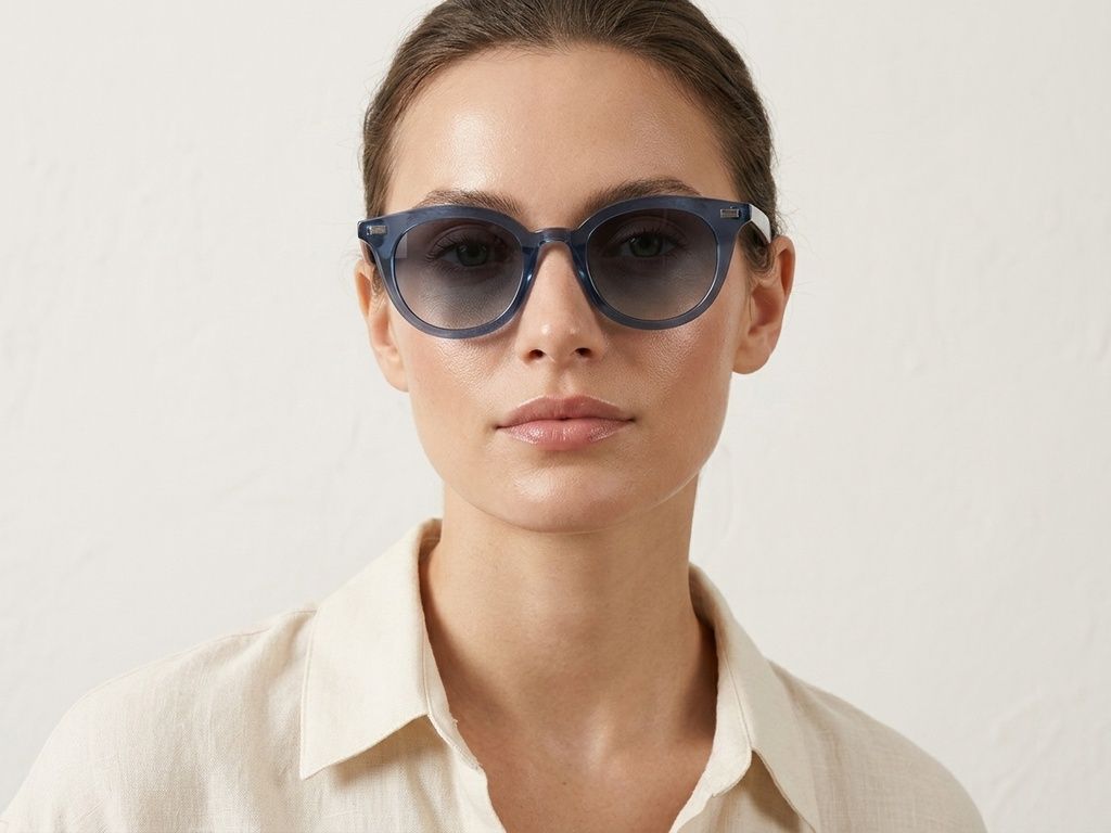 Oval Blue Plastic Sunglasses #BS2503-0411