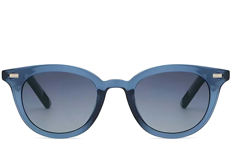 Occhiali da sole ovali in plastica blu #BS2503-0411