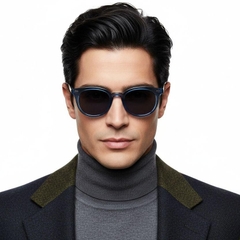 Gafas de sol ovaladas de plástico azul #BS2503-0411