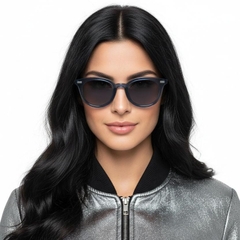 Gafas de sol ovaladas de plástico azul #BS2503-0411