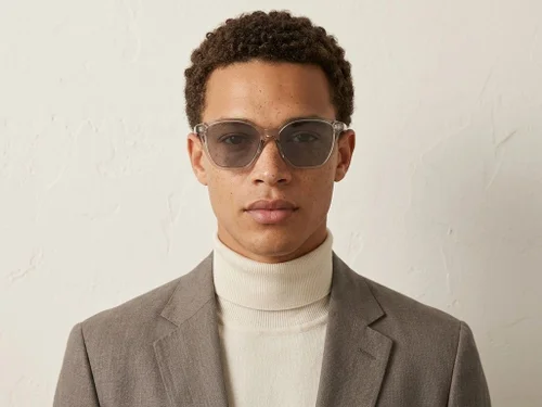 Lunettes de soleil papillon en plastique gris #BS2503-0415