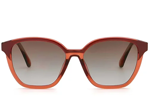 Lunettes de soleil papillon en plastique rouge #BS2503-0416