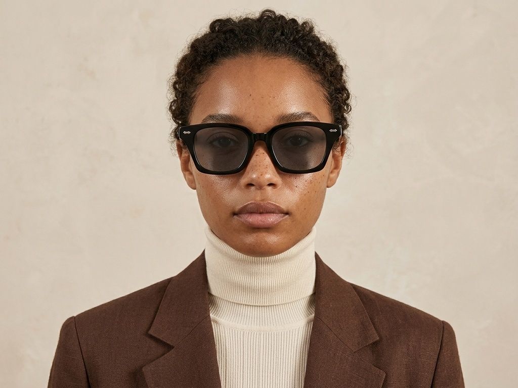 Rectangular Black Plastic Sunglasses #BS2503-0417