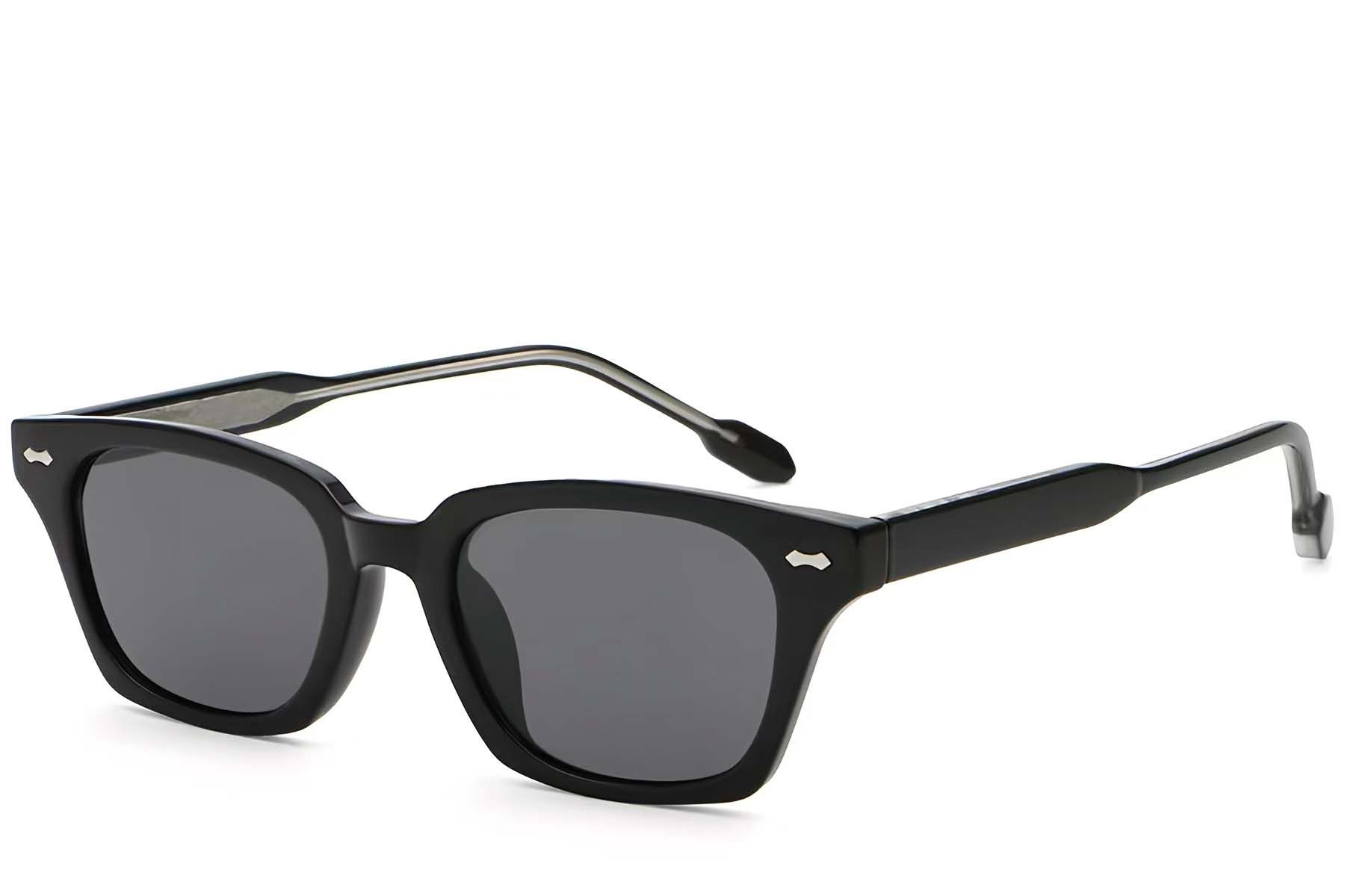 Rectangular Black Plastic Sunglasses #BS2503-0417