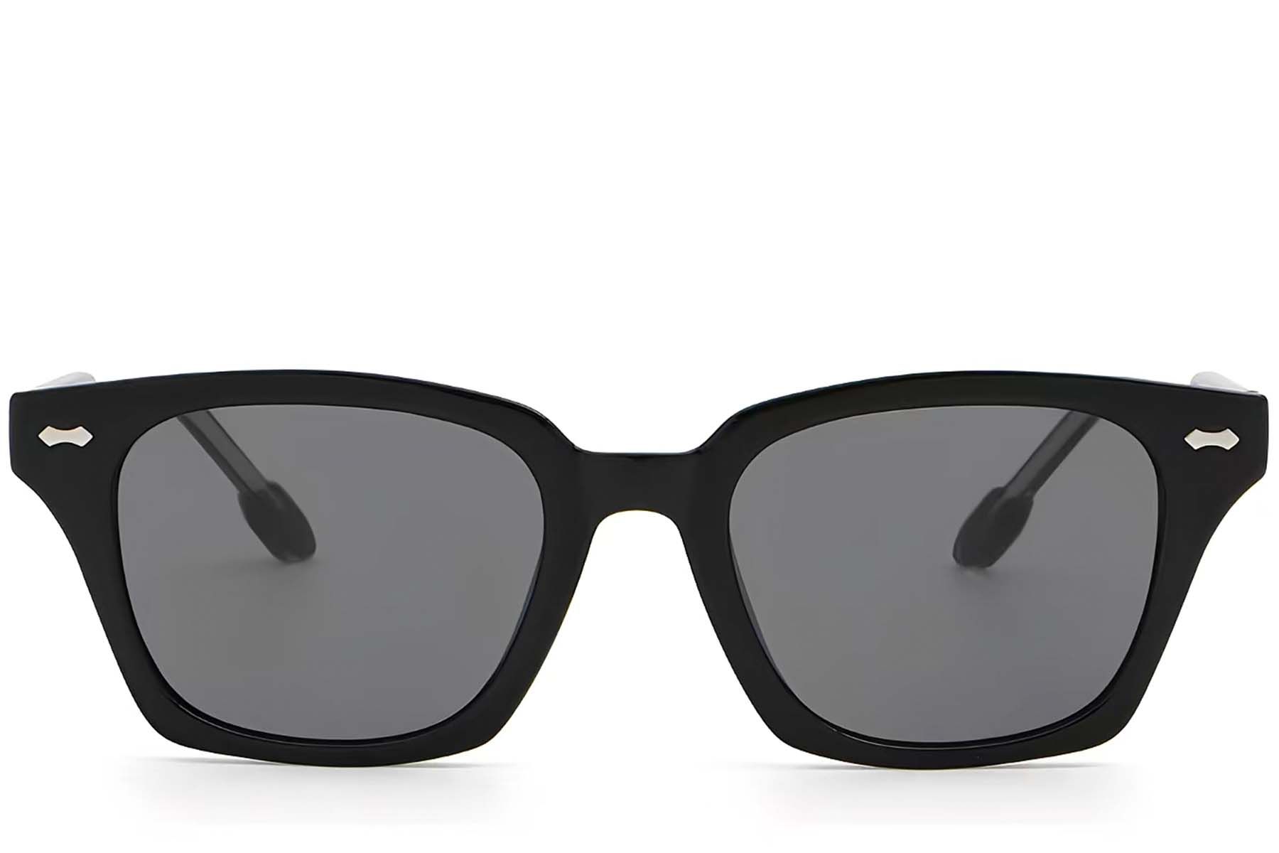 Rectangular Black Plastic Sunglasses #BS2503-0417