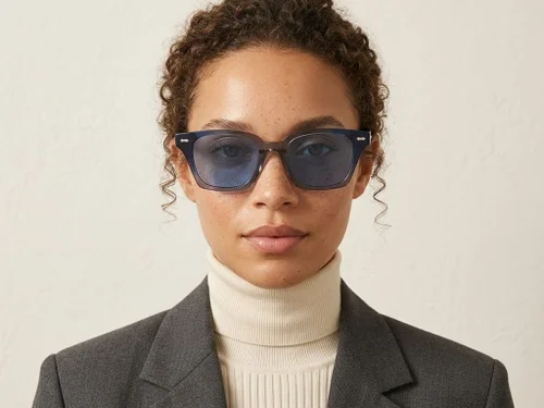 Lunettes de soleil rectangulaires en plastique gris #BS2503-0418