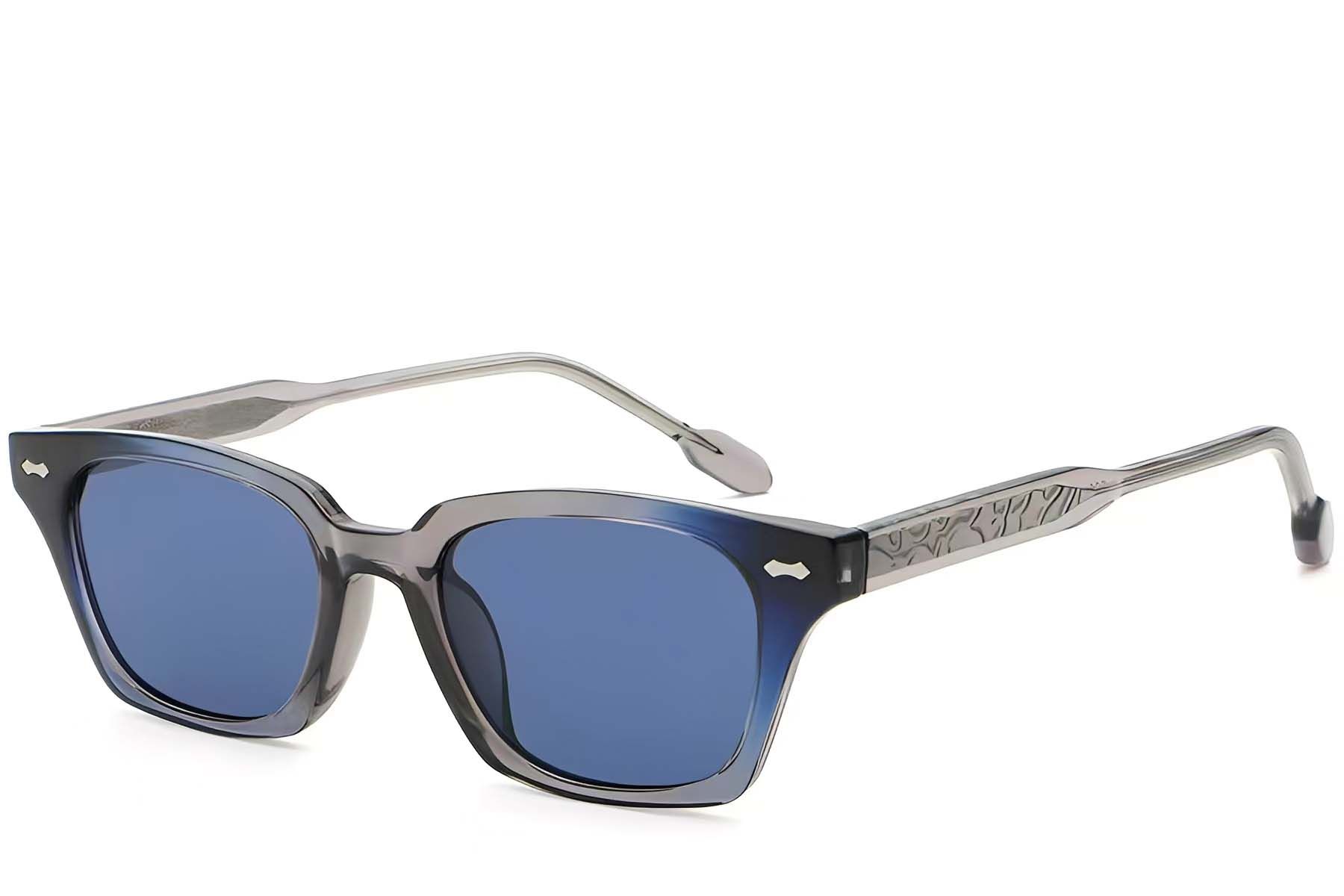 Rectangular Grey Plastic Sunglasses #BS2503-0418