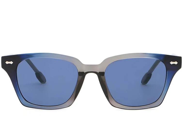 Rechteckige graue Kunststoff-Sonnenbrille #BS2503-0418