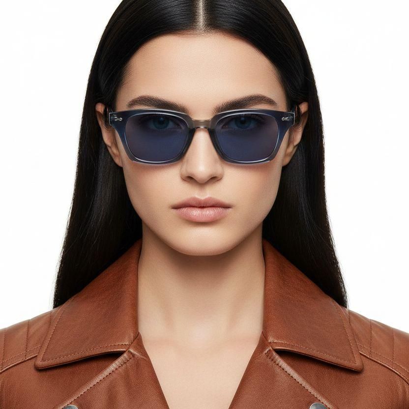 Rechteckige graue Kunststoff-Sonnenbrille #BS2503-0418