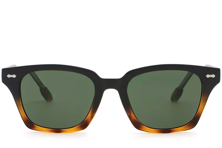 Lunettes de soleil rectangulaires en plastique écaille de tortue #BS2503-0419