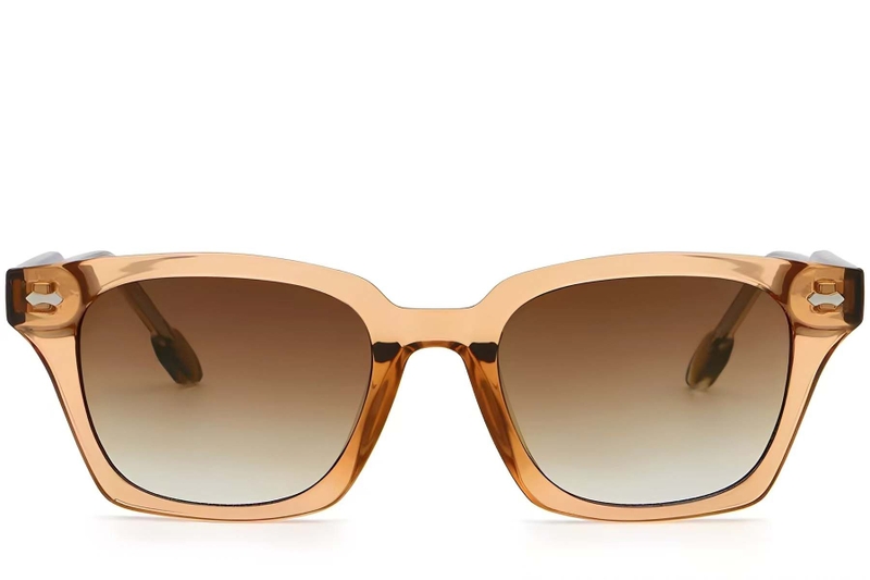 Rectangular Brown Plastic Sunglasses #BS2503-0420