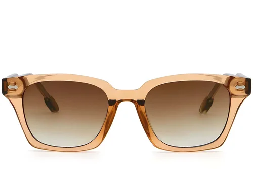 Lunettes de soleil rectangulaires en plastique marron #BS2503-0420