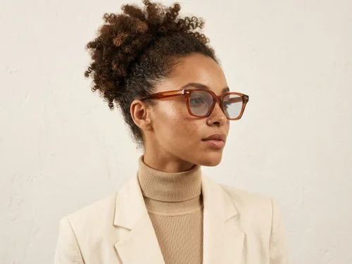 Lunettes de soleil rectangulaires en plastique rouge #BS2503-0421