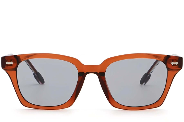 Lunettes de soleil rectangulaires en plastique rouge #BS2503-0421