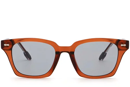 Lunettes de soleil rectangulaires en plastique rouge #BS2503-0421