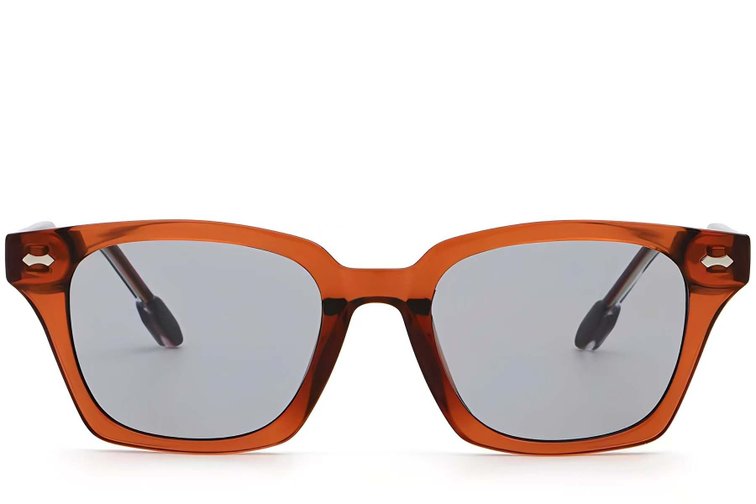 Lunettes de soleil rectangulaires en plastique rouge #BS2503-0421