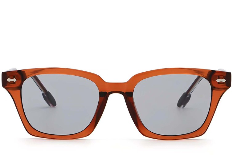 Gafas de sol rectangulares de plástico rojo #BS2503-0421