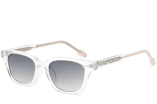 Rectangular Transparent Plastic Sunglasses #BS2503-0422