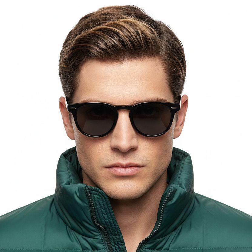 Oval Black Plastic Sunglasses #BS2503-0423