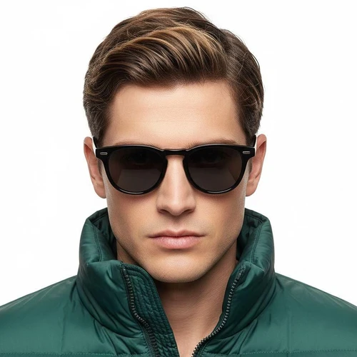 Oval Black Plastic Sunglasses #BS2503-0423