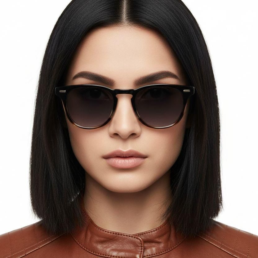Oval Tortoiseshell Plastic Sunglasses #BS2503-0424