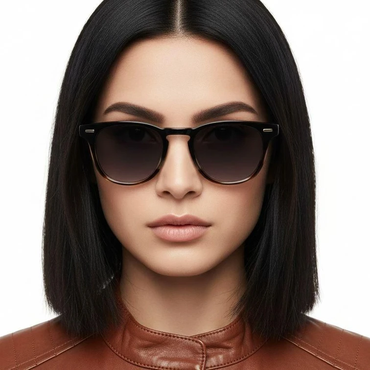 Gafas de sol ovaladas de plástico con efecto carey #BS2503-0424