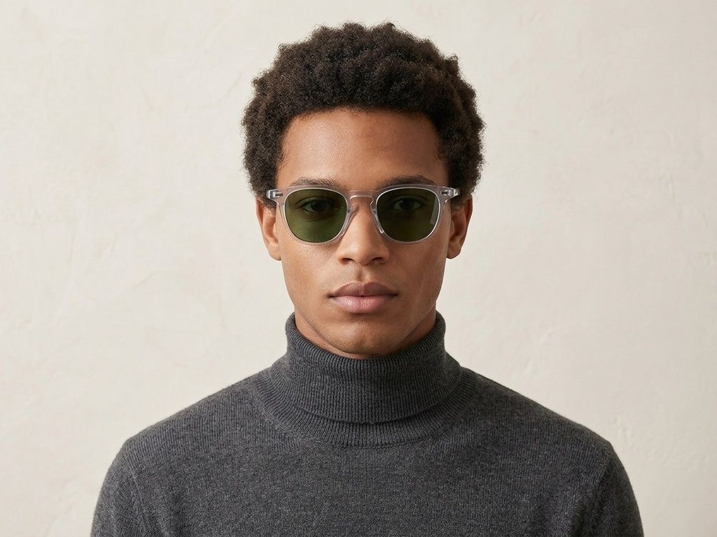 Gafas de sol ovaladas de plástico gris #BS2503-0425