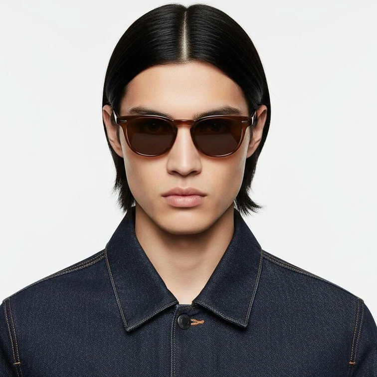 Oval Brown Plastic Sunglasses #BS2503-0426