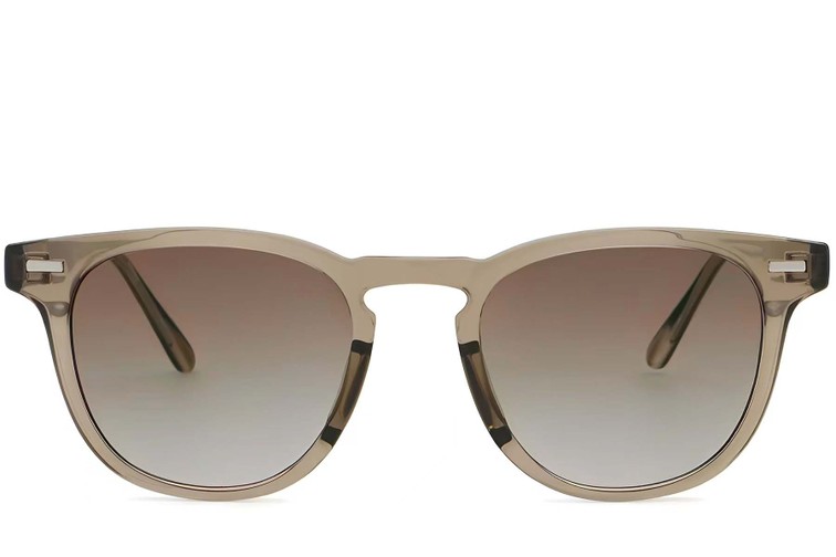 Gafas de sol ovaladas de plástico marrón #BS2503-0428