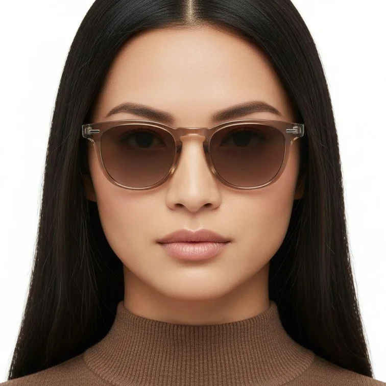 Oval Brown Plastic Sunglasses #BS2503-0428