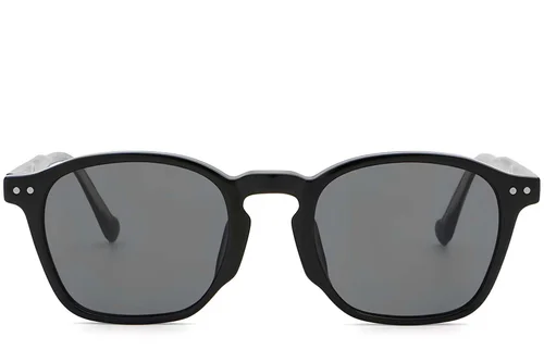 Lunettes de soleil ovales en plastique noir #BS2503-0429