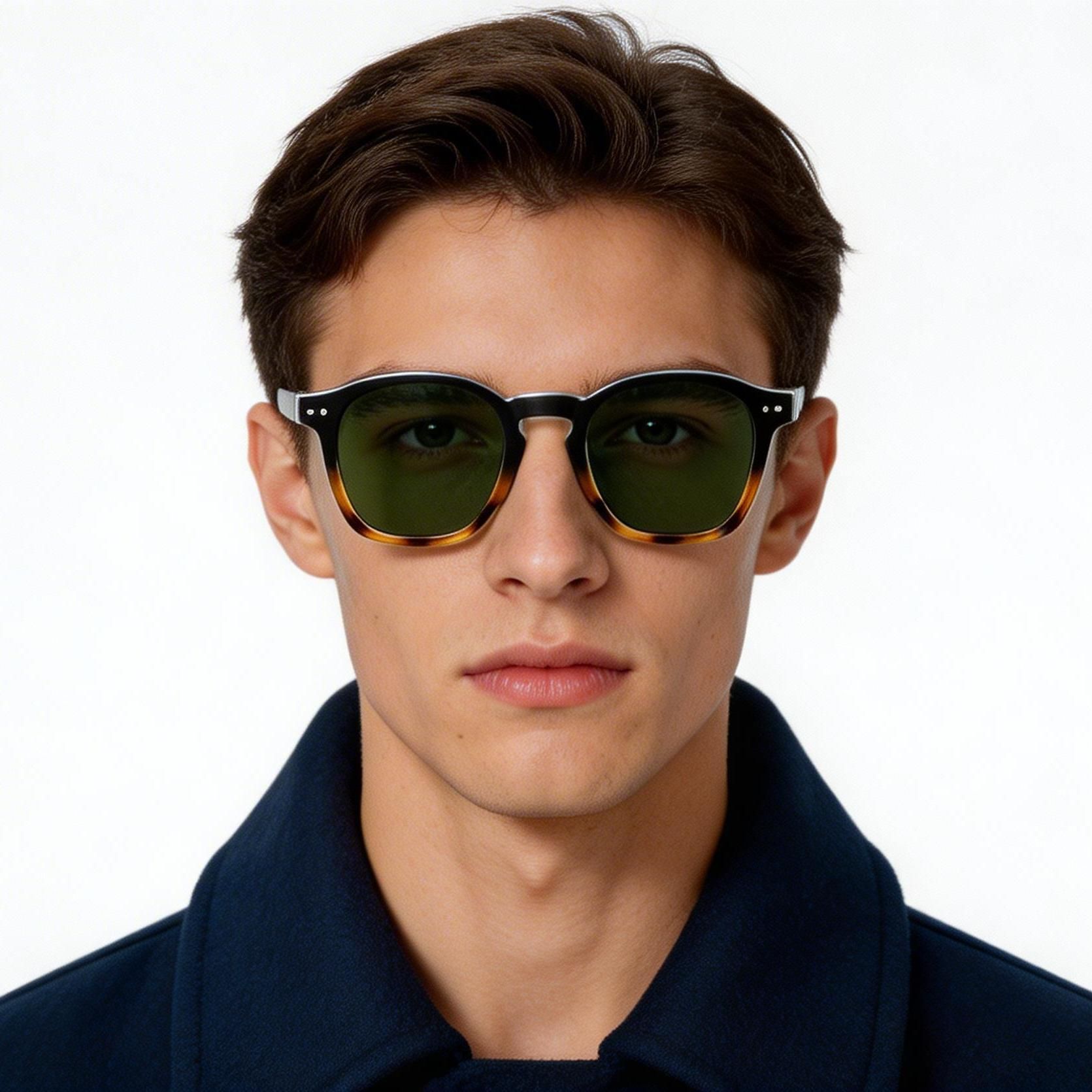 Occhiali da sole ovali in plastica effetto tartaruga #BS2503-0430