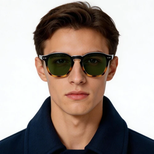 Occhiali da sole ovali in plastica effetto tartaruga #BS2503-0430