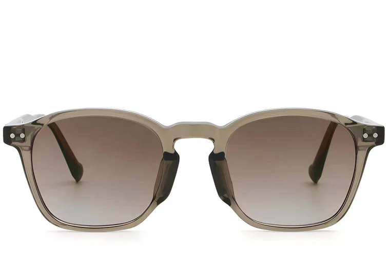 Gafas de sol ovaladas de plástico marrón #BS2503-0433