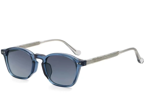 Oval Blue Plastic Sunglasses #BS2503-0434