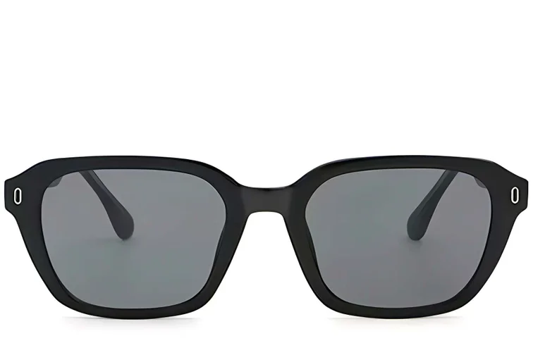 Rectangular Black Plastic Sunglasses #BS2503-0435