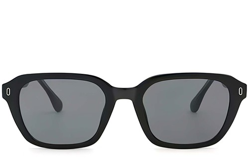 Lunettes de soleil rectangulaires en plastique noir #BS2503-0435