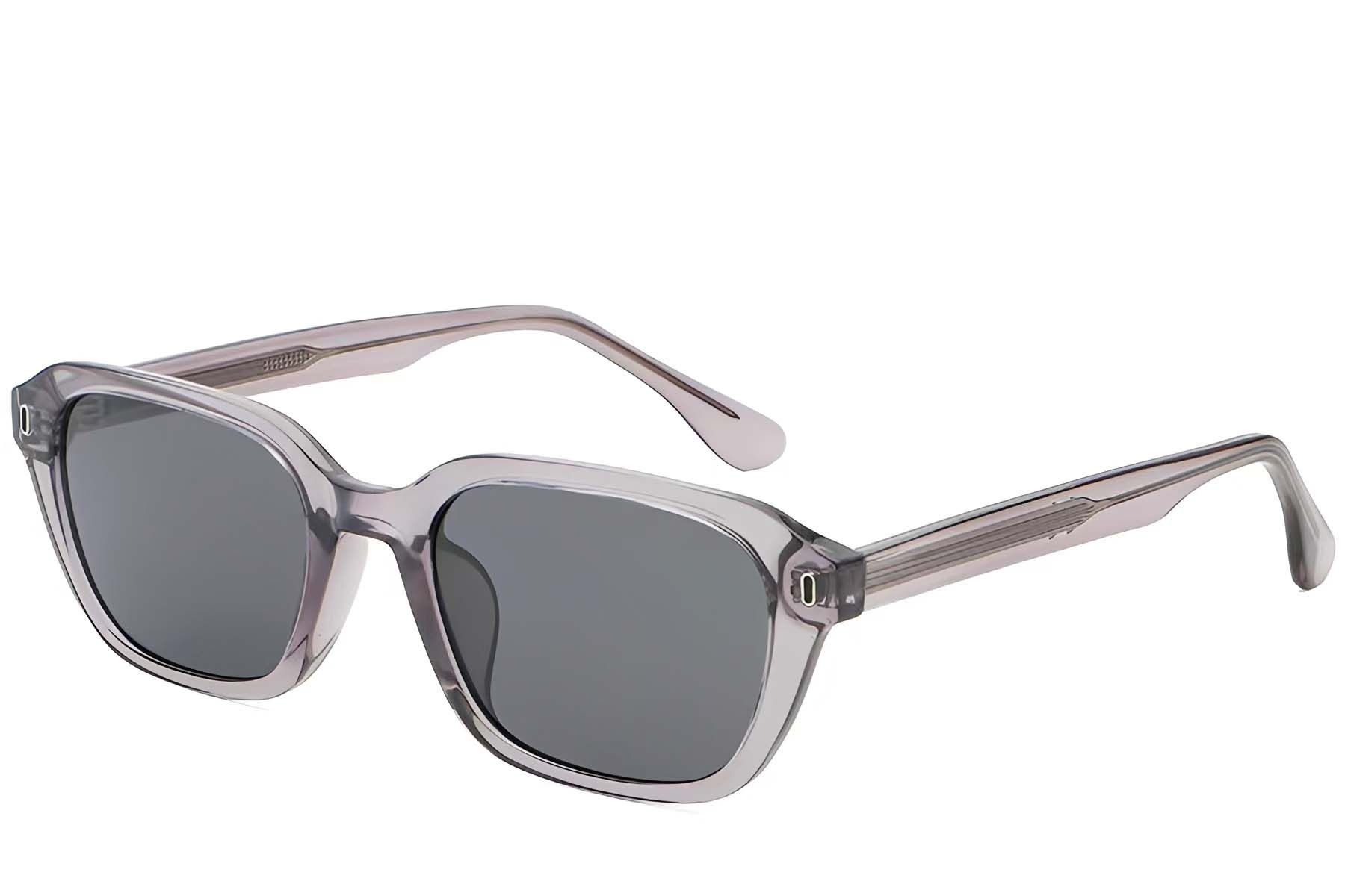 Rectangular Grey Plastic Sunglasses #BS2503-0436