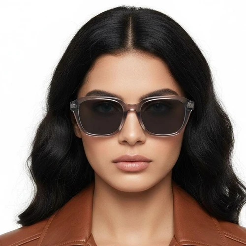 Rectangular Grey Plastic Sunglasses #BS2503-0436