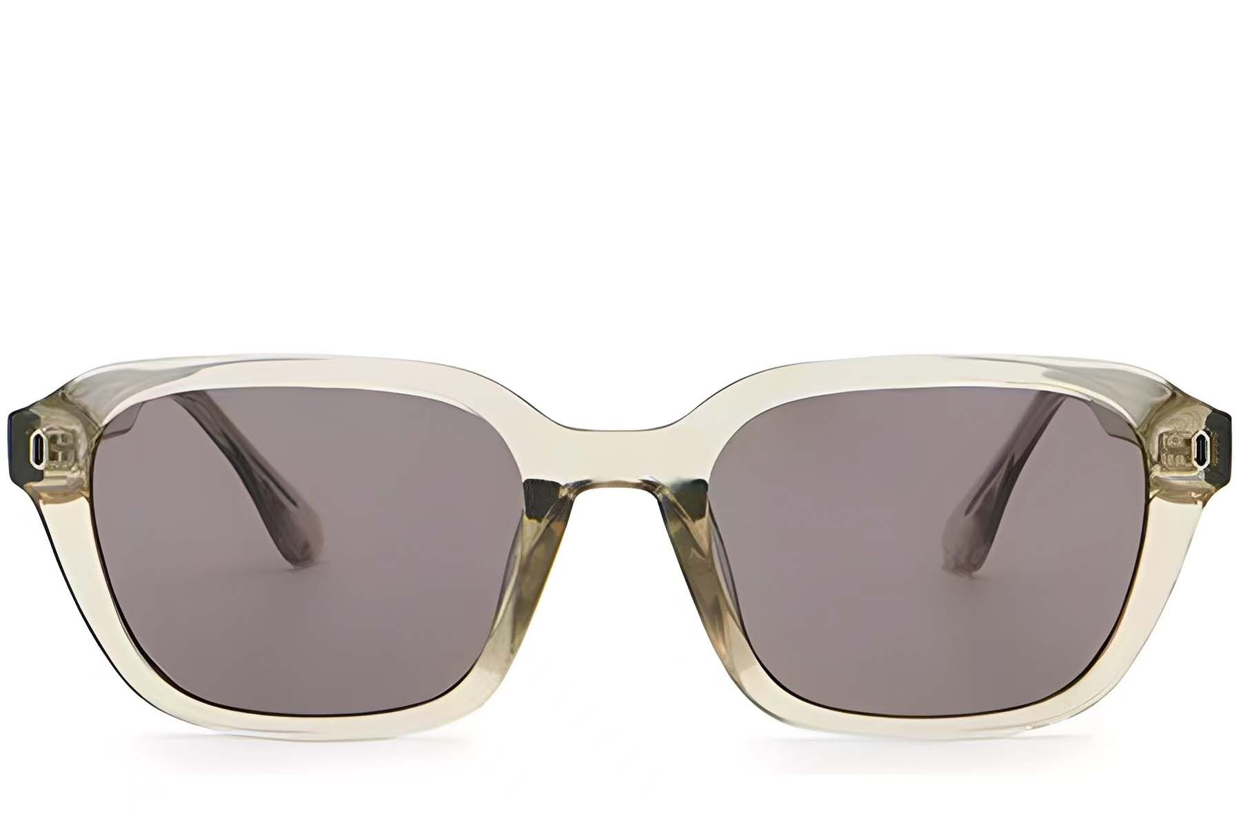 Rectangular Brown Plastic Sunglasses #BS2503-0437