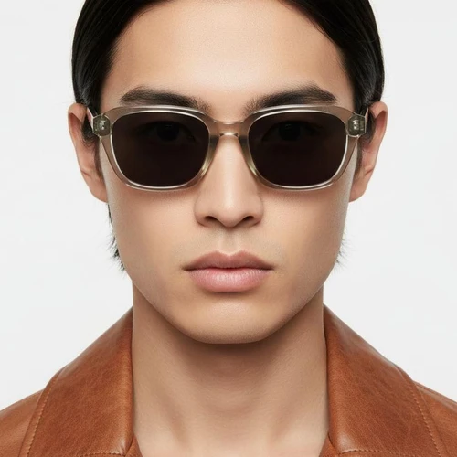 Rectangular Brown Plastic Sunglasses #BS2503-0437