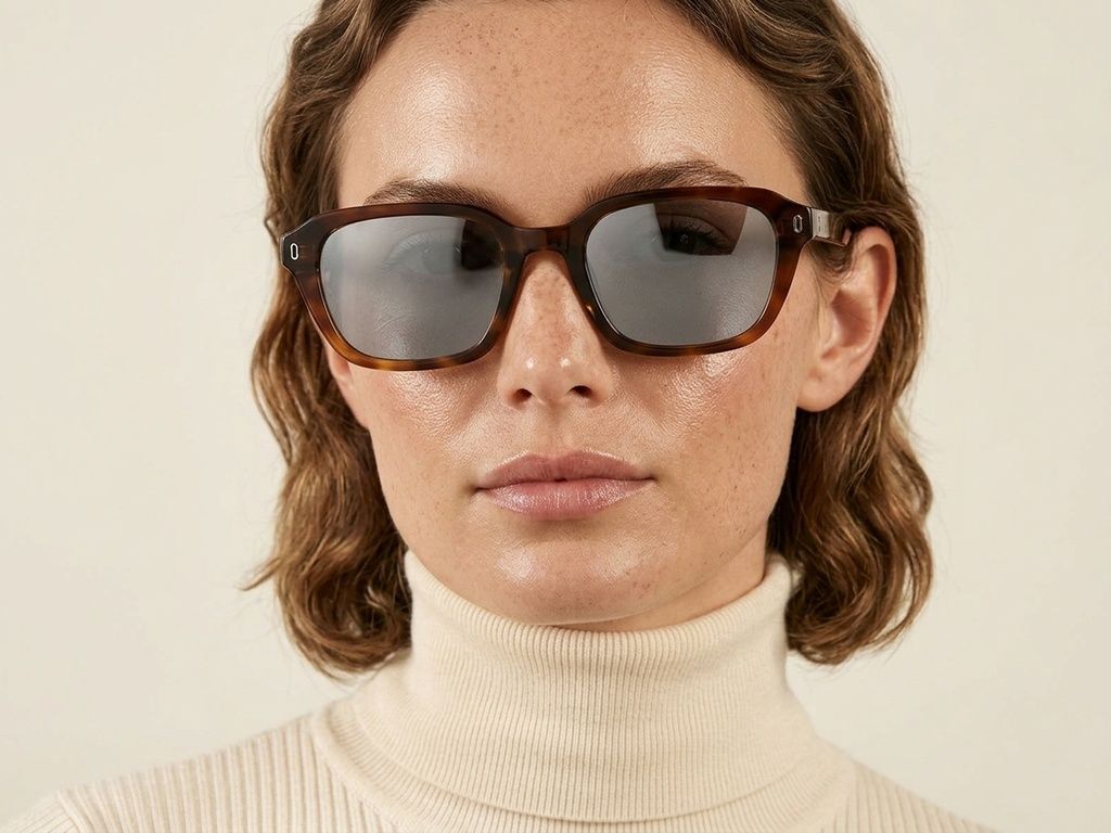 Gafas de sol rectangulares de plástico con efecto carey #BS2503-0438