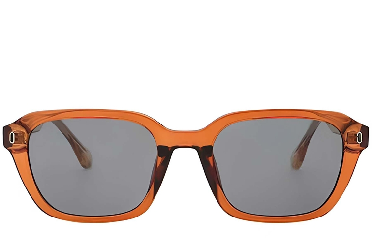 Gafas de sol rectangulares de plástico rojo #BS2503-0439