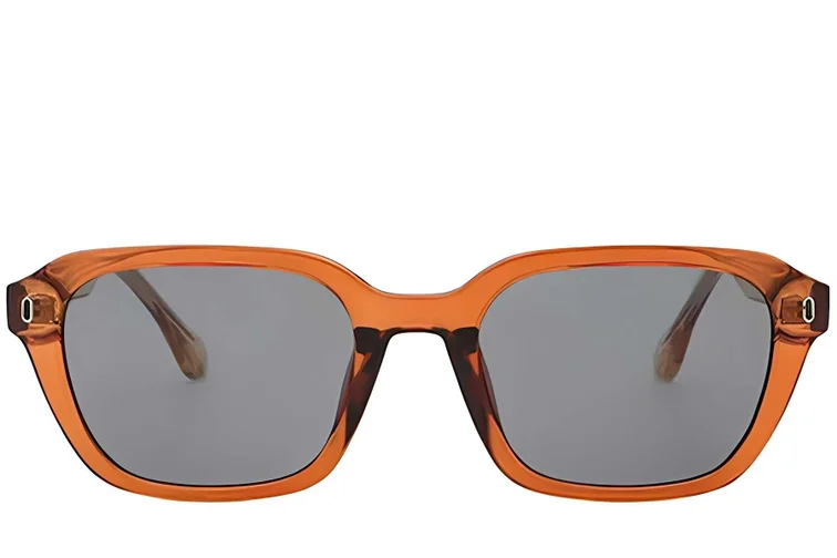 Rechteckige rote Kunststoff-Sonnenbrille #BS2503-0439