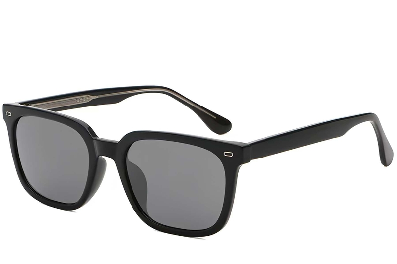 Rechteckige schwarze Kunststoff-Sonnenbrille #BS2503-0440